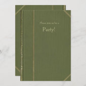 Vintage Grünbuch-Einladung Einladung (Vorne/Hinten)