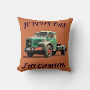 Vintage-Gründer-LKW – Retro-Illustration eines Tru Kissen