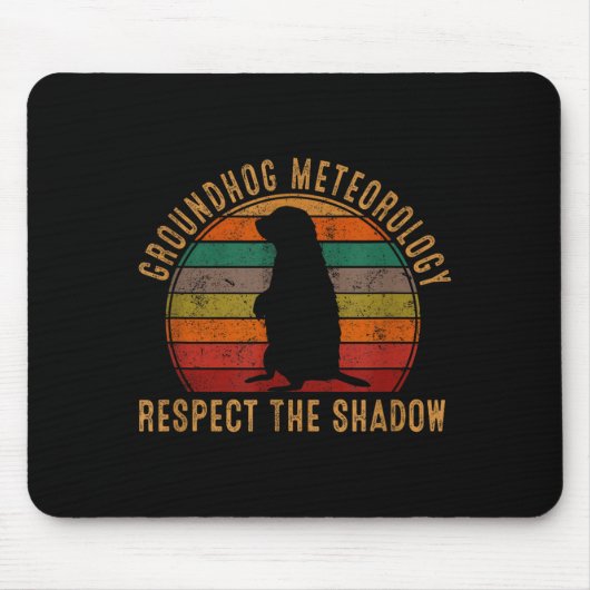 Vintage-Grundmurmeltier-Flüsterer-Silhouette-Gesch Mousepad (Vorne)