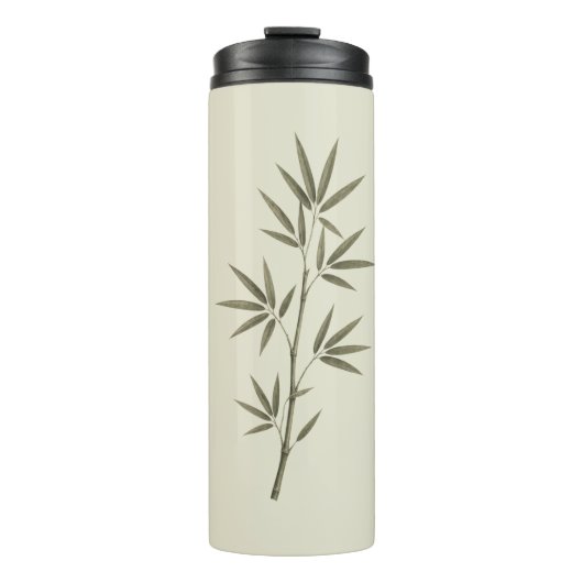 Vintage-grüne Bambusblätter Thermosbecher (Vorderseite)