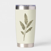 Vintage grüne Bananenblätter Thermobecher (Rückseite)