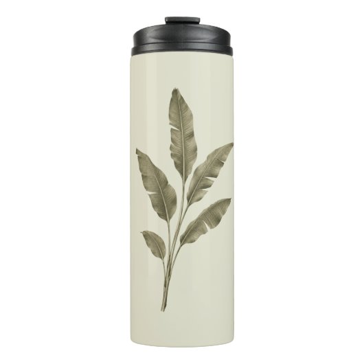 Vintage grüne Bananenblätter Thermosbecher (Vorderseite)
