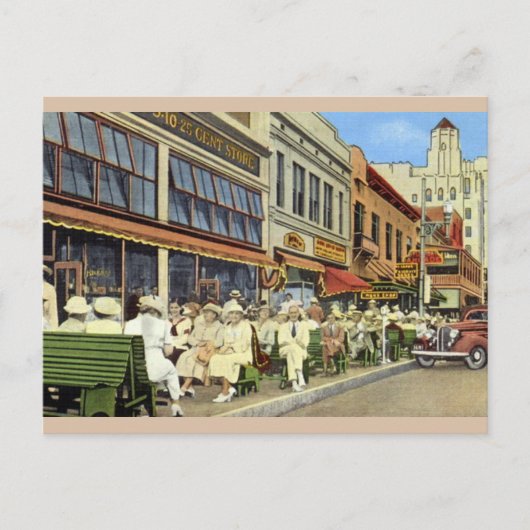 Vintage grüne Bänke St. Petersburg Postkarte (Vorderseite)