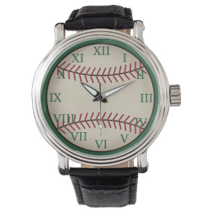 Vintage-grüne Baseballuhr Armbanduhr