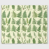 Vintage grüne belaubte Pflanzen Geschenkpapier (Flach)