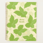 Vintage grüne Blätter mit Blumenmuster von Daisies Planer (Vorderseite)