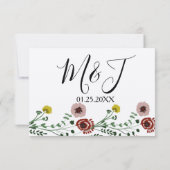 Vintage Grüne Botany Wedding RSVP Einladung (Rückseite)