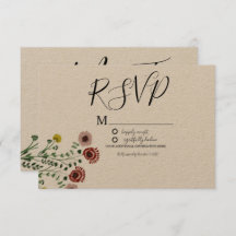Vintage Grüne Botany Wedding RSVP