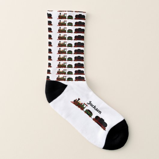 Vintage grüne Dampfzugsocken Socken (Links - Innen)