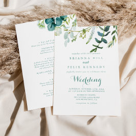 Vintage grüne Eukalyptus-Hochzeit Einladung