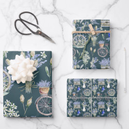 Vintage grüne Farbe Geschenkpapier Set