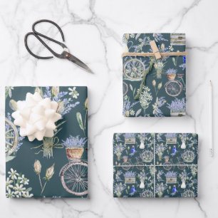 Vintage grüne Farbe Geschenkpapier Set