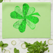Vintage grüne Folge Kleeblatt St Patrick's Day Geschirrtuch (Gefaltet)