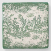 Vintage grüne Frauentoilette Steinuntersetzer (Vorderseite)