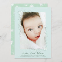 Vintage Grüne Geburtsankündigung Geschlecht neutra