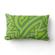 Vintage-grüne geometrische Zierkissen in Lumbar-Au
