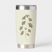 Vintage grüne Ginkgoblätter Thermobecher (Rückseite)
