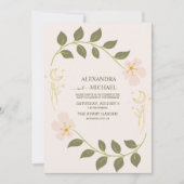 Vintage Grüne Himmelfahrt Botanische Hochzeit Einladung (Vorderseite)