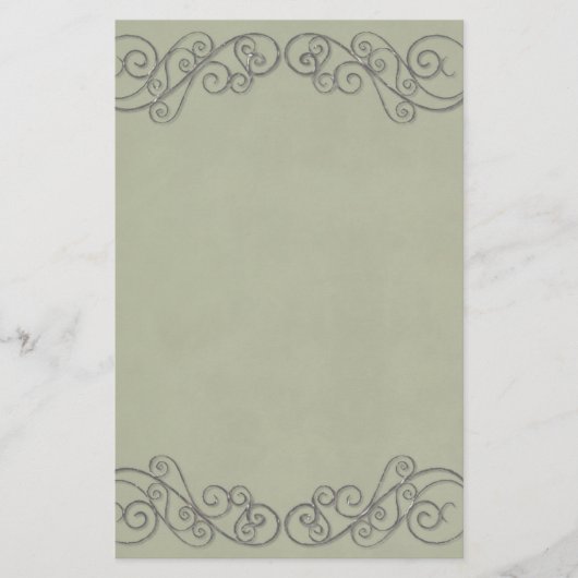 Vintage Grüne Hochzeit Briefpapier (Vorderseite)