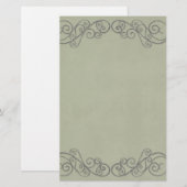 Vintage Grüne Hochzeit Briefpapier (Vorne/Hinten)