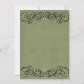 Vintage Grüne Hochzeit Einladung (Rückseite)