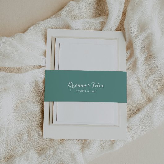 Vintage Grüne Hochzeit Einladungsbanderole