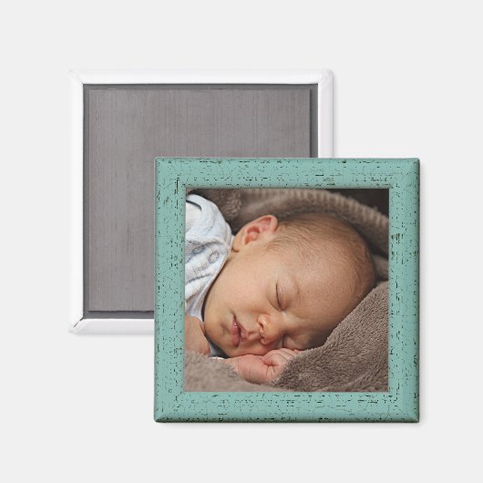 Vintage, grüne Imitate Holzrahmen Magnet (Vorderseite/Rückseite)