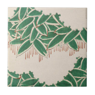 Vintage Grüne Jungle Deco Kunst Fliese