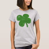 Vintage grüne Kleeblatt-Damen T-Shirt (Vorderseite)
