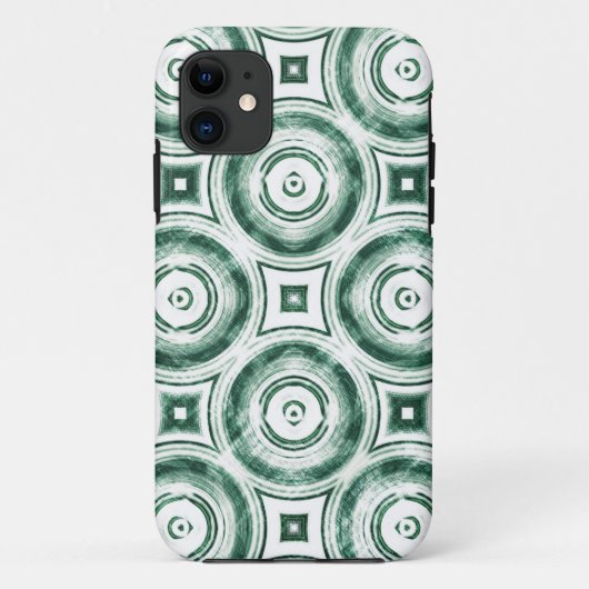 Vintage grüne Kreise Abstrakt Case-Mate iPhone Hülle (Rückseite)