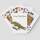 Vintage grüne Krokodil-Illustration Spielkarten (Rückseite)