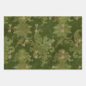 Vintage grüne Libellen Geschenkpapier Set (Vorderseite 3)