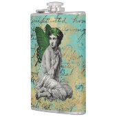 Vintage Grüne Märchen über Aqua Ephemera Flachmann (Links)