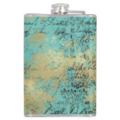 Vintage Grüne Märchen über Aqua Ephemera Flachmann (Rückseite)