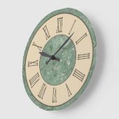 Vintage grüne Marmorsäulenhalterung Große Wanduhr (Winkel)