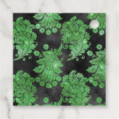 Vintage grüne Maskerade Geschenkanhänger (Rückseite)