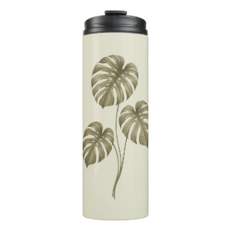 Vintage-grüne Monstera-Blätter Thermosbecher