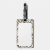 Vintage grüne niedliche Rosen-Blumenmuster Browns Gepäckanhänger (Rückseite vertikal)