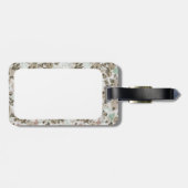 Vintage grüne niedliche Rosen-Blumenmuster Browns Gepäckanhänger (Rückseite horizontal)