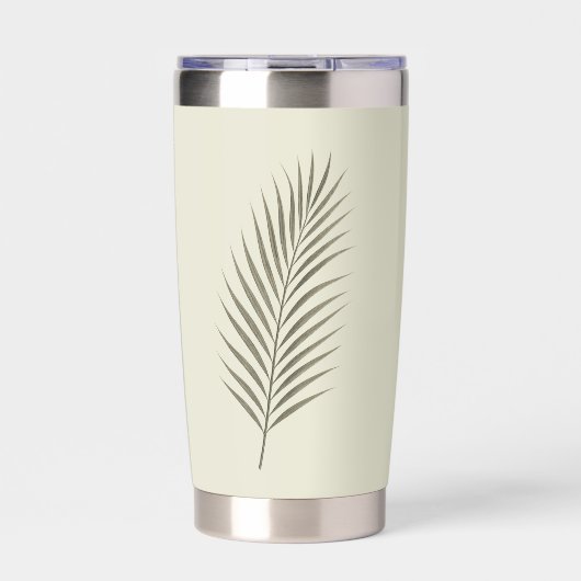 Vintage grüne Palmwedel Thermobecher (Vorderseite)
