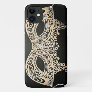 Vintage-Grüne-Perlen-Elegante-Masquerade-Maske Case-Mate iPhone Hülle