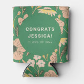 Vintage grüne rosa Blumenstuhlparty Custom Dosenkühler (Vorderseite)