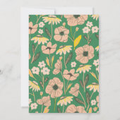 Vintage grüne Rosa Garden Blumenspülung Einladung (Rückseite)