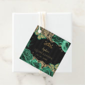 Vintage grüne Rose Black Gold Lace Quinceañera Geschenkanhänger (Beispiel)