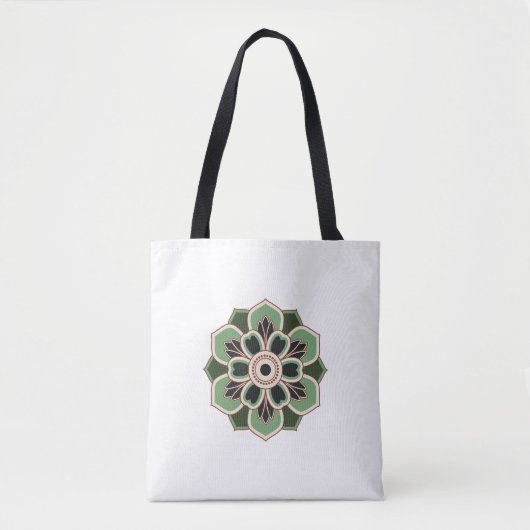 vintage grüne Rosettenmuster Tasche (Vorderseite)