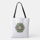vintage grüne Rosettenmuster Tasche (Rückseite)