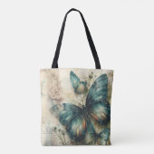 Vintage grüne Schmetterlinge Tasche (Rückseite)