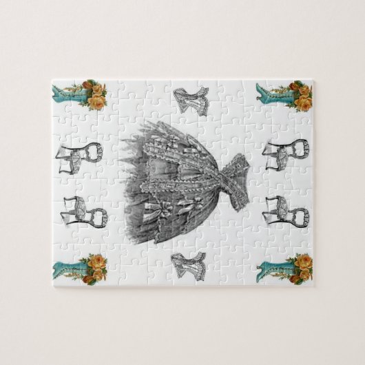 Vintage grüne Stiefel Puzzle (Horizontal)