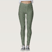 Vintage grüne Streifen Leggings (Vorderseite)