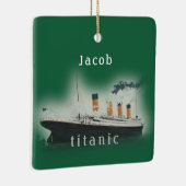Vintage Grüne Titanic Weihnachten Keramikornament (Rechts)